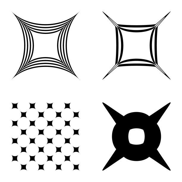 方形星平面图标设置孤立在白色图片下载