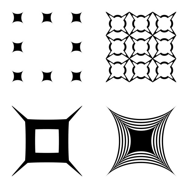 白色背景上的方形星星扁平图标集图片下载