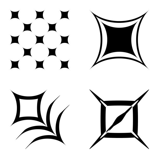 白色背景上的方形星星扁平图标集图片下载