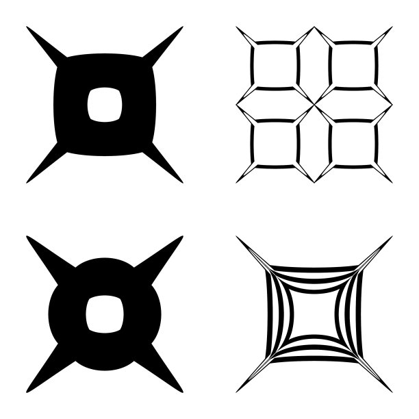 白色背景上的方形星星扁平图标集图片下载