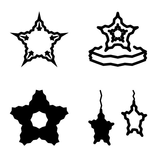 波浪星平面图标设置孤立在白色图片下载
