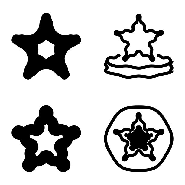 波浪星平面图标设置孤立在白色图片下载