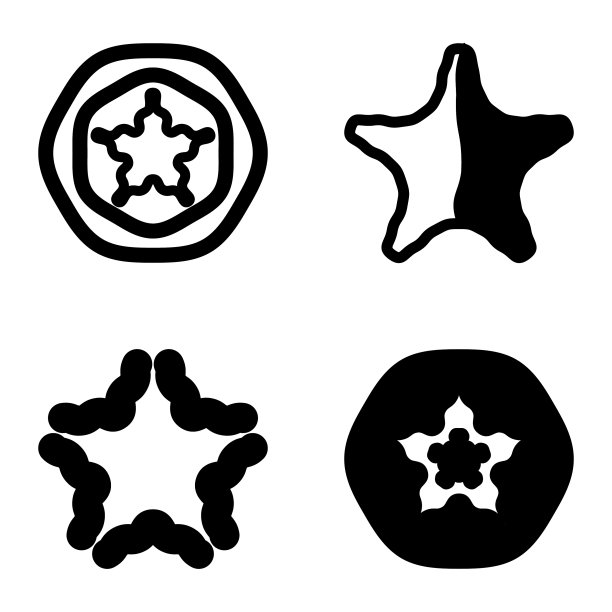 波浪星平面图标设置孤立在白色图片下载