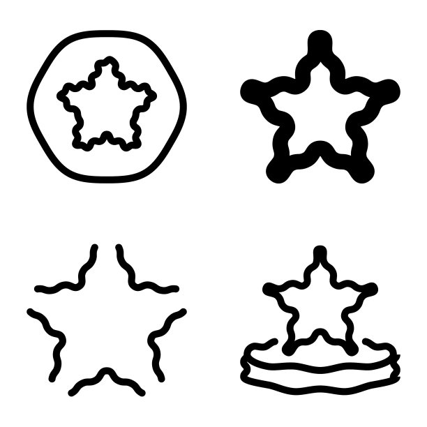 波浪星平面图标设置孤立在白色图片下载