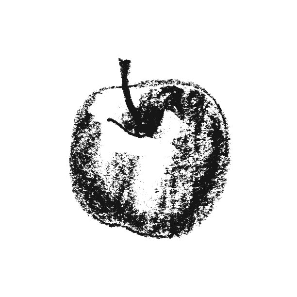 苹果画孤立。背面手绘水果素描图标。向量果糖徽章。图片下载