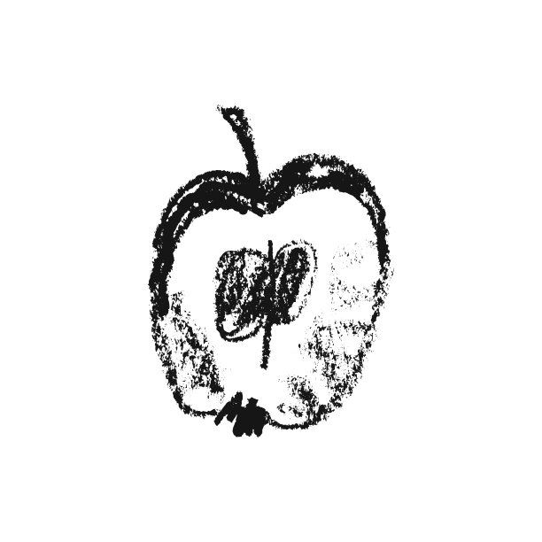 苹果画孤立。背面手绘水果素描图标。向量果糖徽章。图片下载