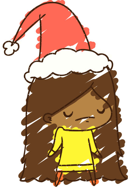 圣诞女子粉笔画图片下载