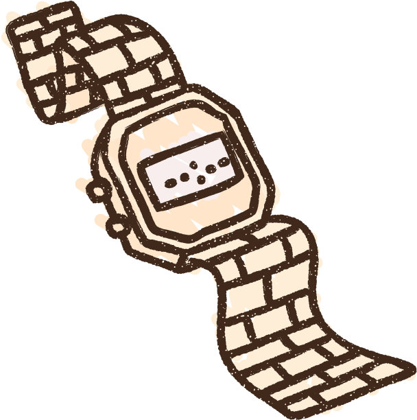 电子表粉笔画图片下载