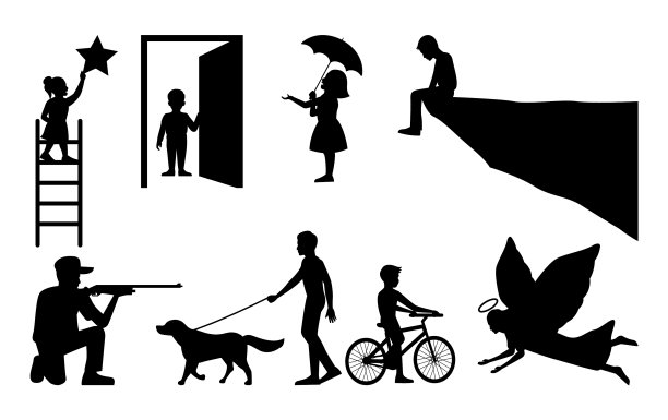 人的活动剪影设计图片下载