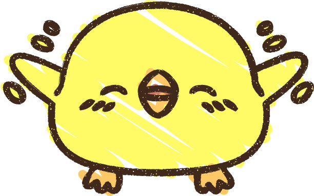 可爱的小鸟粉笔画图片下载