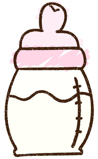 婴儿奶瓶粉笔画图片下载