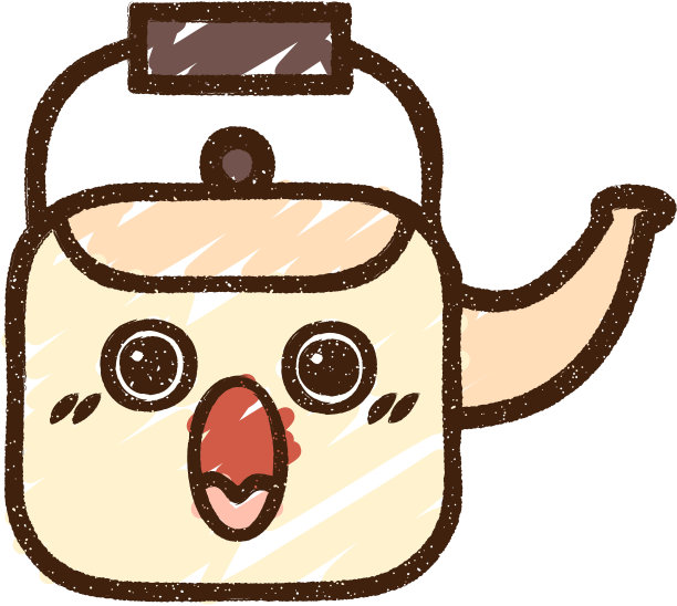 水壶的粉笔画图片下载