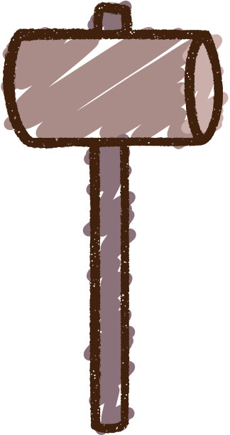 锤的粉笔画图片下载