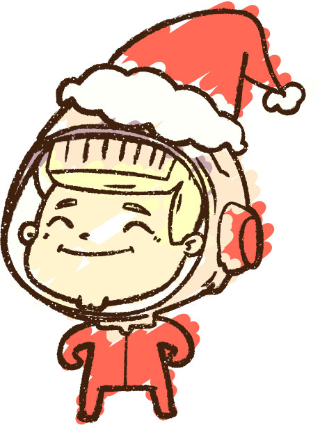 圣诞节宇航员粉笔画图片下载