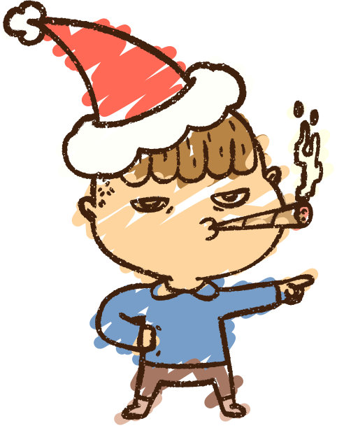 圣诞老人粉笔画图片下载