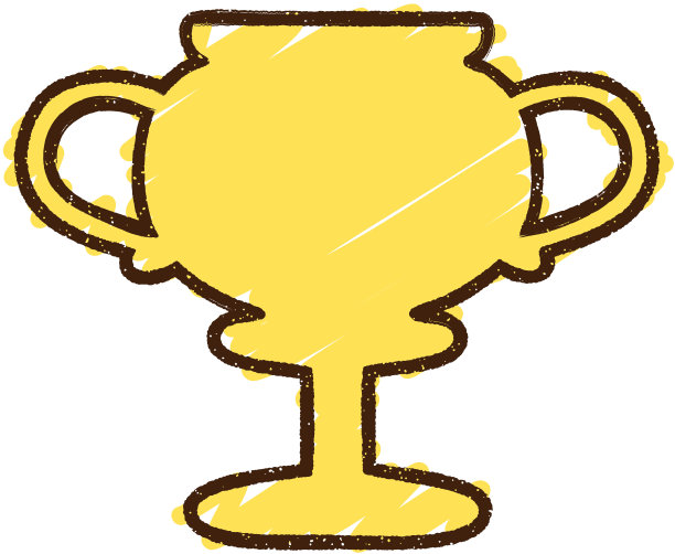 奖杯的粉笔画图片下载