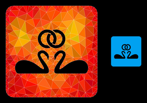 三角形充满了婚礼天鹅图标图片下载