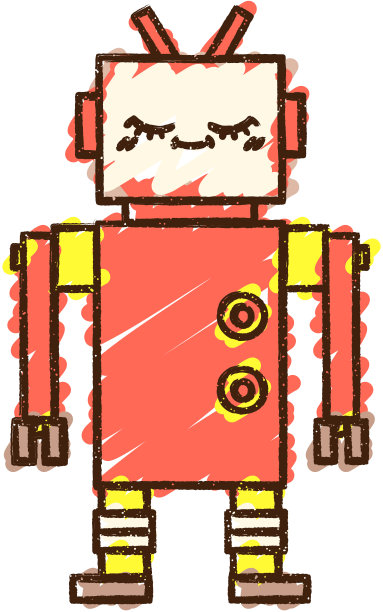 机器人的粉笔画图片下载