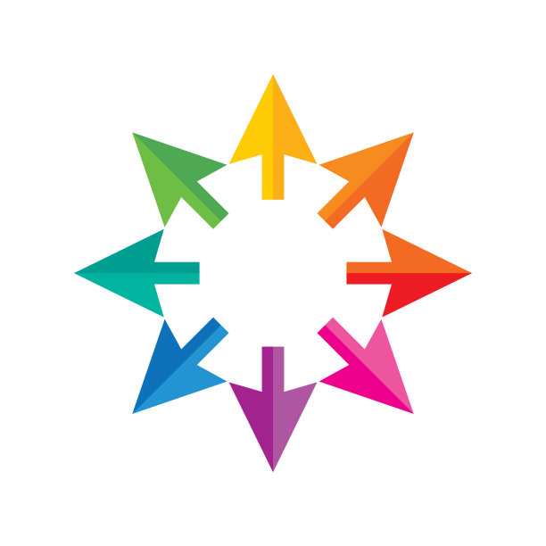 箭头呈圆形排列——概念标志标志图片下载