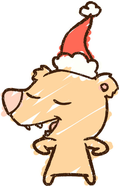 圣诞熊粉笔画图片下载