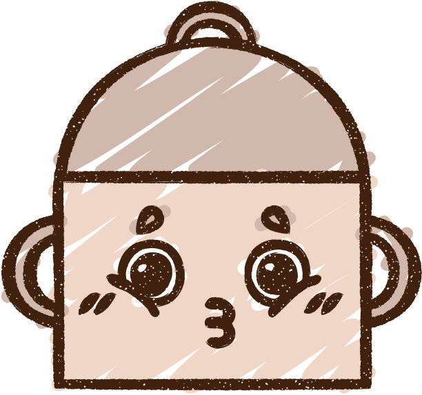 烹饪锅粉笔画图片下载