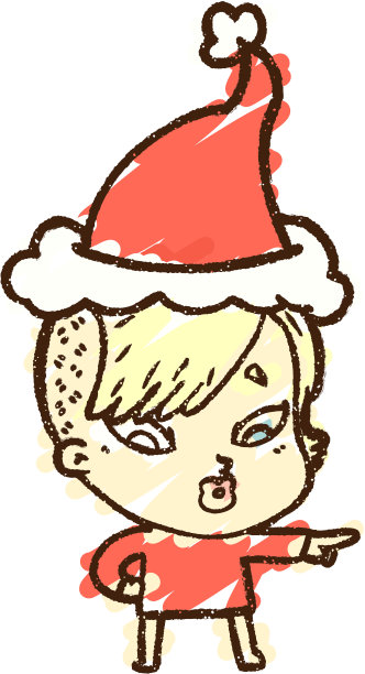 圣诞女子粉笔画图片下载