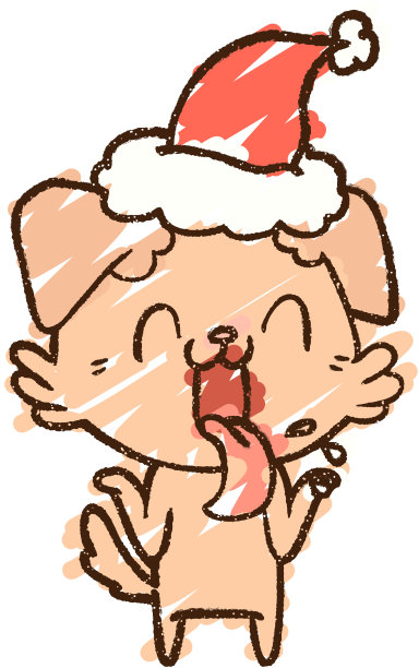 圣诞狗粉笔画图片下载