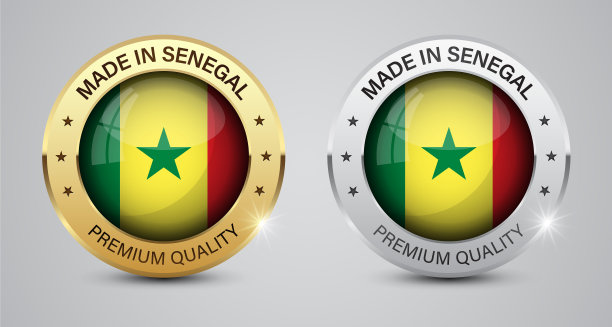 塞内加尔制造的图形和标签集图片下载