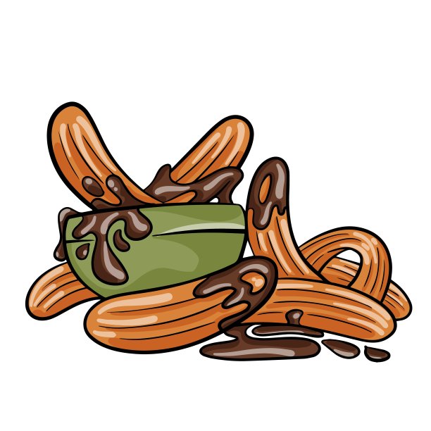 巧克力油条是典型的西班牙甜食。图片下载