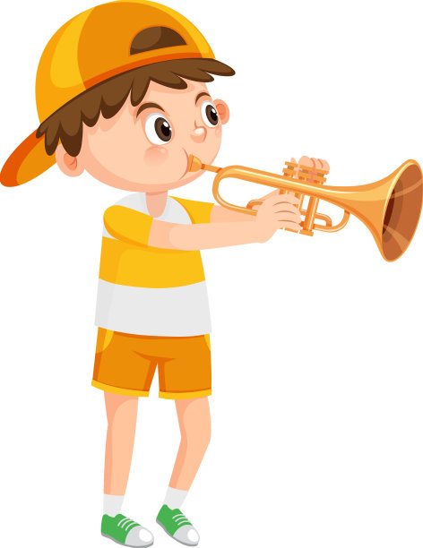 男孩用小号乐器图片下载