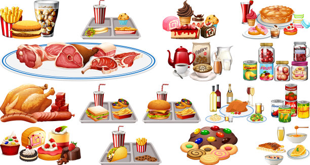 食品及饮料套装图片下载