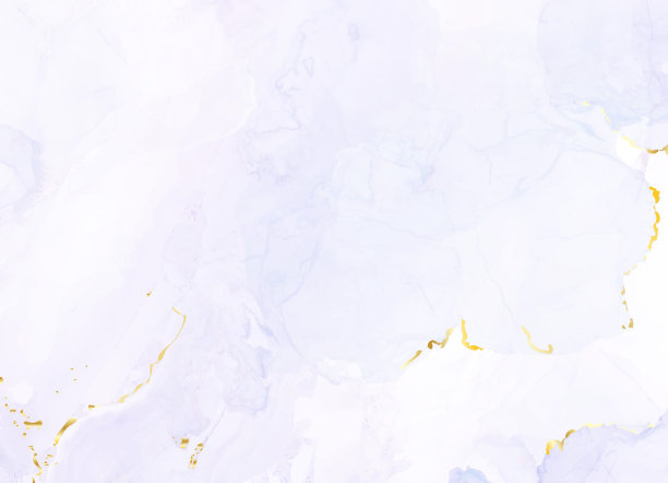 紫色淡紫色水彩流体绘画矢量设计卡。灰紫色和金色大理石晶体框架图片下载