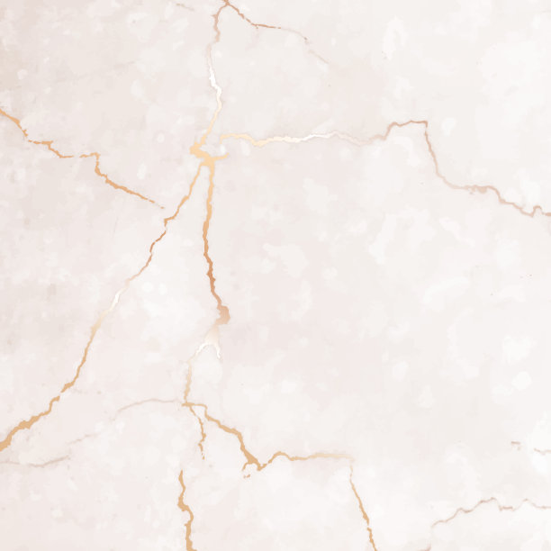 米色石英晶体矢量设计框架。时髦的灰褐色纹理卡。黄金的裂缝。图片下载