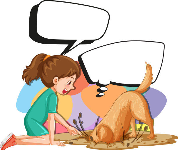 一个女孩和一只狗图片下载