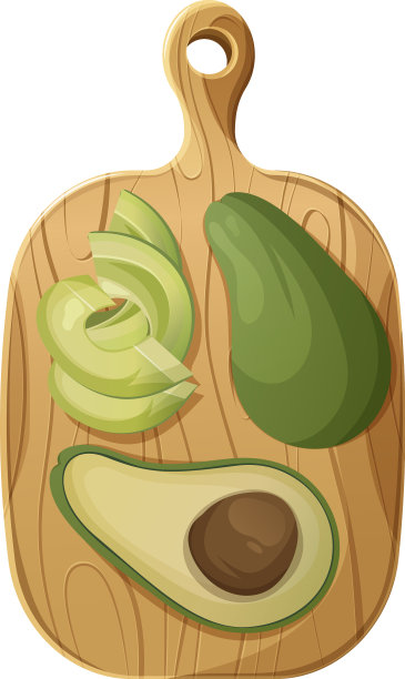 木制砧板，牛油果整块图片下载