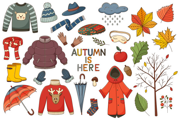 一套以秋天为主题的元素图片下载