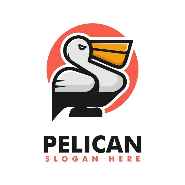 矢量插图鹈鹕简单的吉祥物风格。图片下载