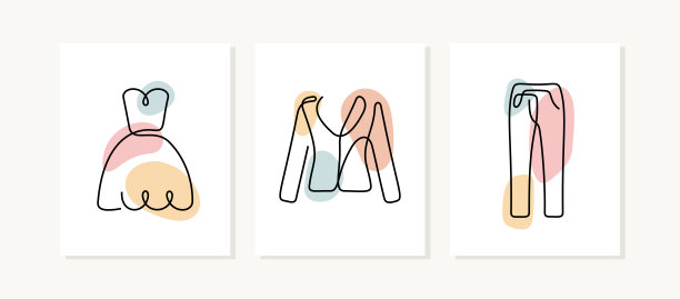 女装连续线条海报图片下载