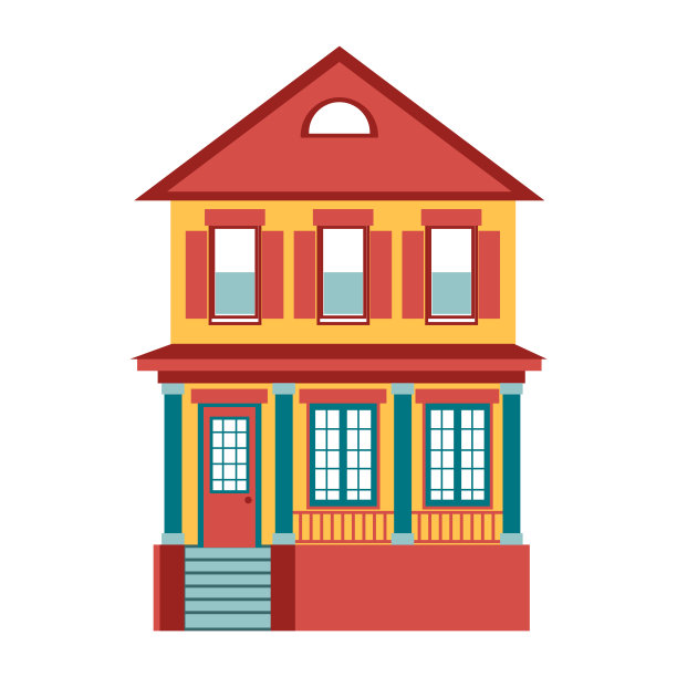 两层的别墅。小住宅。图片下载