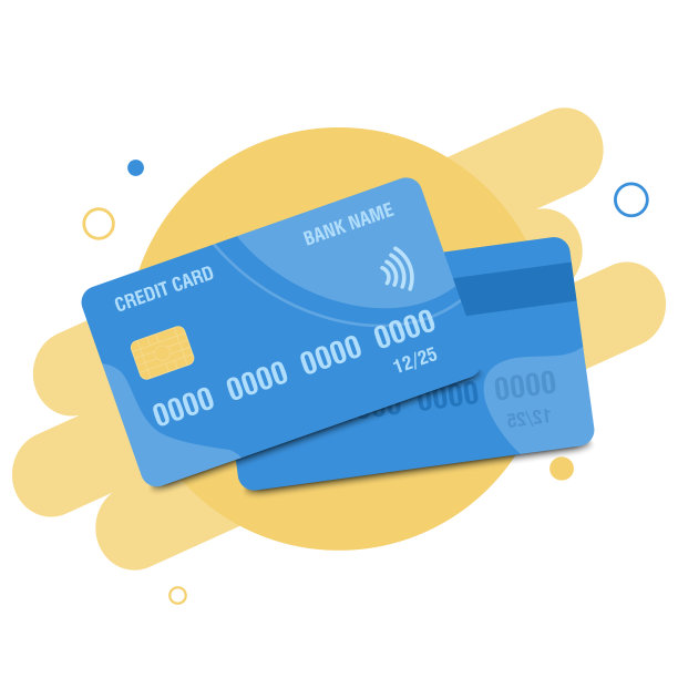 借记卡或信用卡支付，业务概念。信用卡的矢量平面样式插图。在线支付的概念图片下载