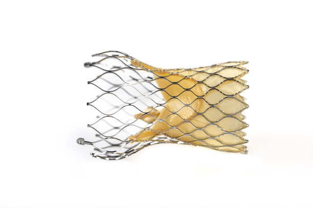 医院病人心脏瓣膜外科。准备经导管主动脉瓣植入术。孤立在白色背景。图片下载