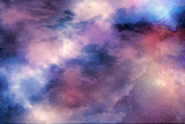 太空背景是星尘和闪亮的星星。逼真的宇宙和彩色星云。色彩斑斓的星系。三维演示图片下载