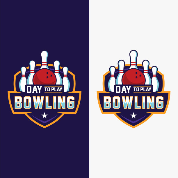 专业保龄球比赛徽章标志设计图片下载