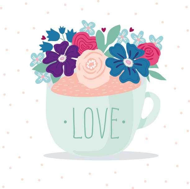 绿松石杯，饰有“爱”字图片下载