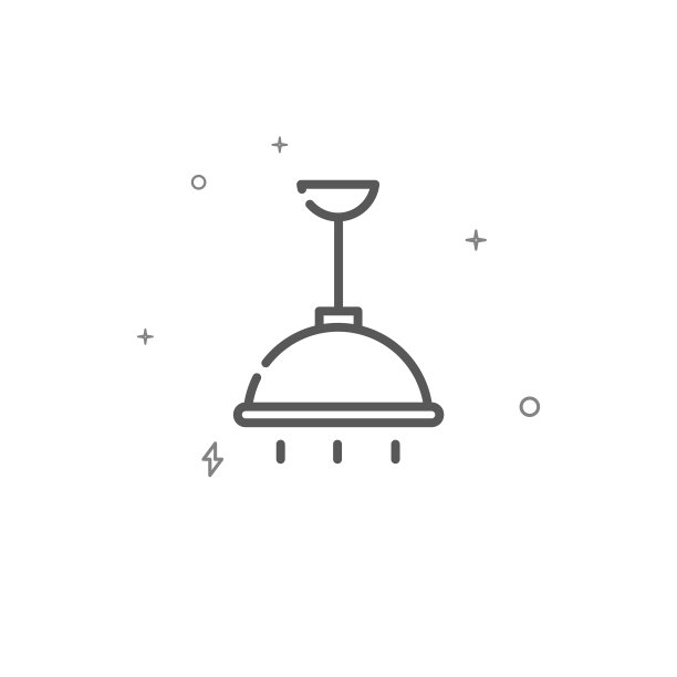 半圆形灯简单线条图标灯图片下载