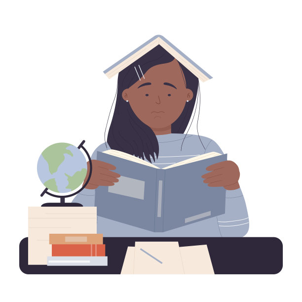 无聊悲伤的学生，头上有书图片下载