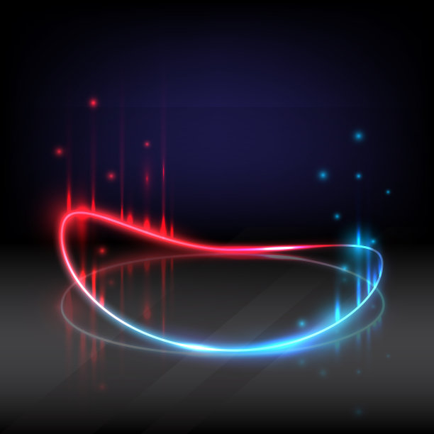 霓虹灯圈光线与阴影在地面上图片下载