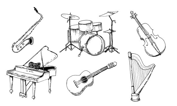 乐器素描图片下载