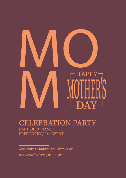 母亲节庆祝派对海报传单设计图片下载