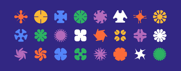 一组简单抽象的花图片下载